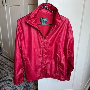 Windbreaker Jacket Lauren Ralph Lauren Petite Red Mesh-Lined Zip-Up